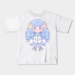 Blue Chibi Girl Kids T-Shirt